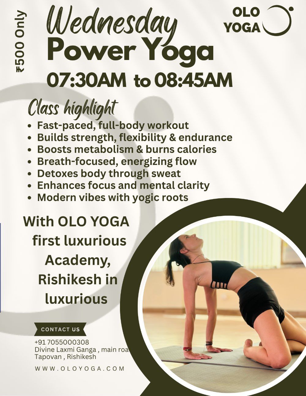 Event image for Power Yoga – Wednesday Morning Session at Olo Yoga, Rishikesh (Only ₹500)